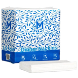 Quilted Dinner Napkins 1/6 Fold White, 300mm x 400mm, 2 Ply, Box of 8, 100Pack Napkins